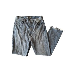 Joie Jeans Womens 28 Charan Step Hem Crop High Waist Straight Cotton‎ Light Blue